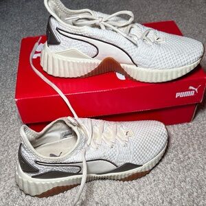 Puma Cream and Brown Athletic Shoes